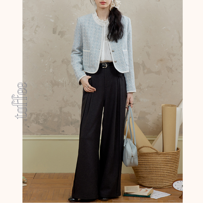 ハイウエストクロップド丈ワイドパンツ 　《Z00763》