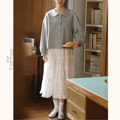 白昼夢のレースステッチカーディガン《Z01143》