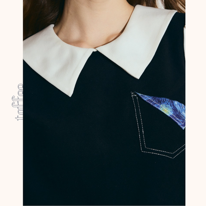 星を見上げる馬の刺繍ワンピース《Z01122》