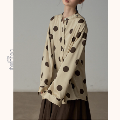 リズムを奏でる、大きな水玉シャツ《Z01120》