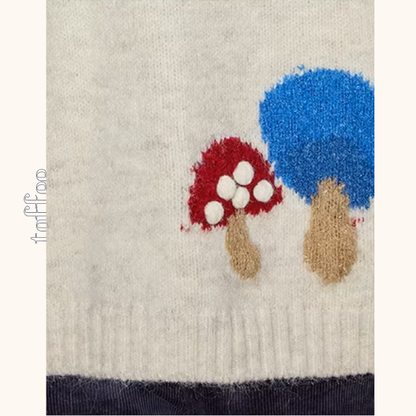 カラフルきのこの遊び心カーディガン《Z01136》