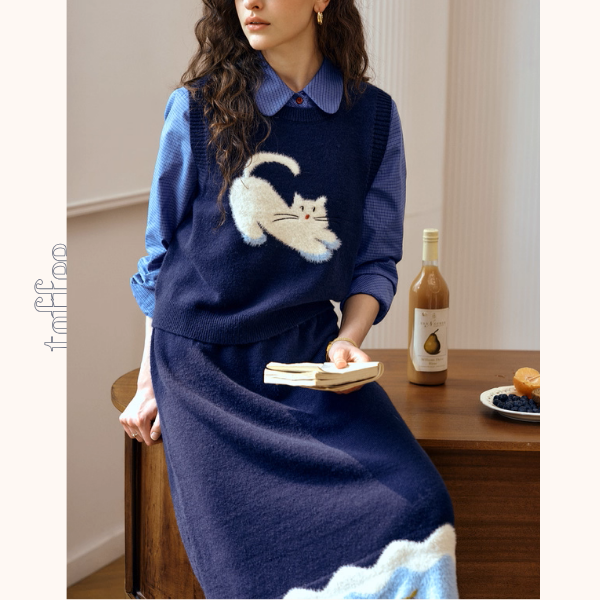 夢の上で跳ねる猫と小さな果実たちのセットアップ《Z01146》