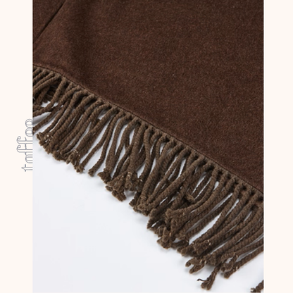 ひまわり刺繍のアートケープコート《Z01128》