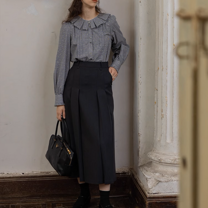 【2pattern】フリル＆プリーツディテールブラウス《Z00860》