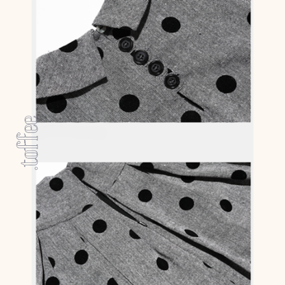 グレートップ＆ロングスカートのポルカドットセットアップ　Z00529