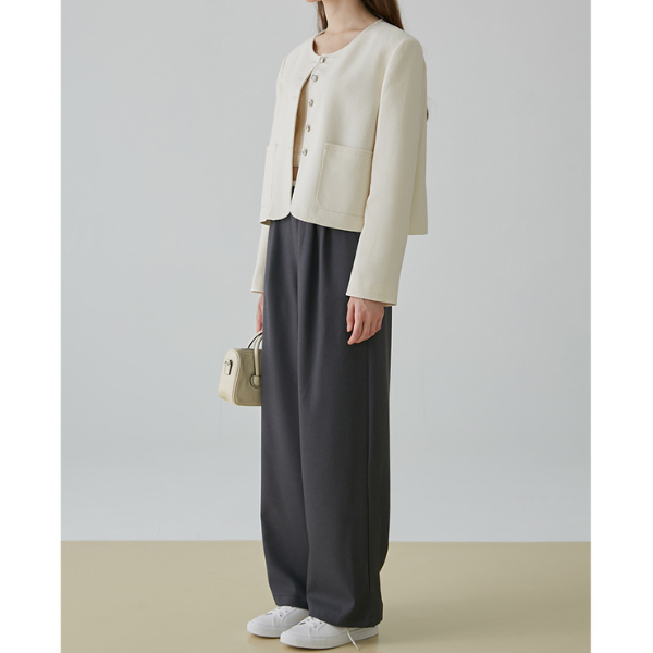 【2color】タック入りシンプルスラックス X-379