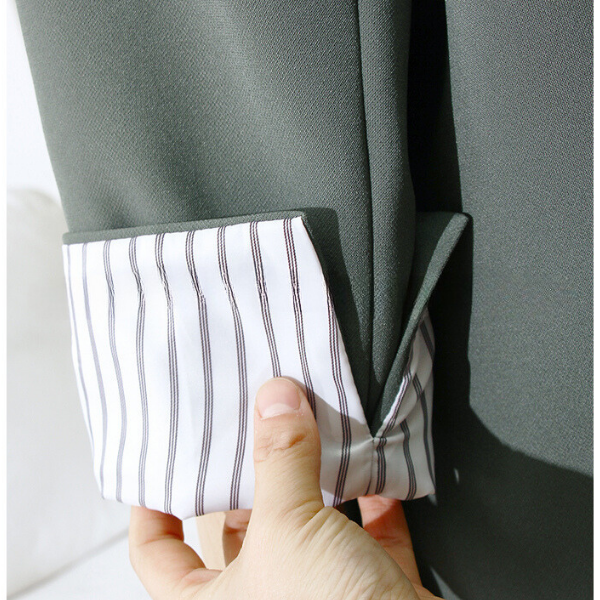 【3color】ストライプカフスのオーバーサイズジャケット X-331