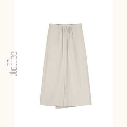 斜め前立てスカートミモレ丈スカート　Z00425