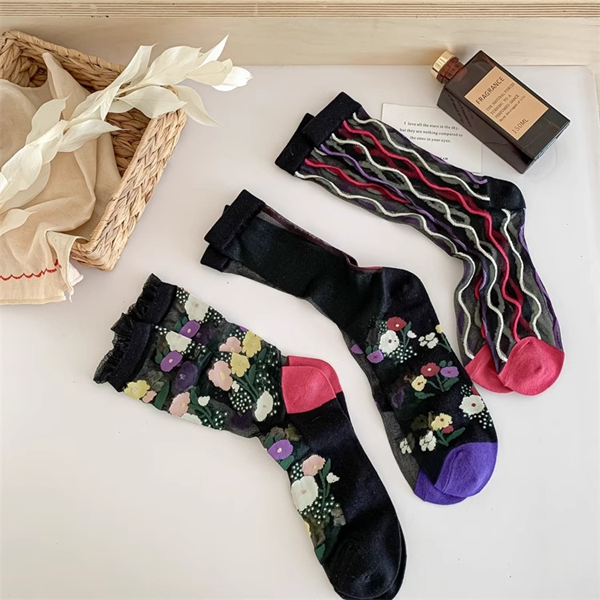 シースルーブラックソックス3足セット　Z00392