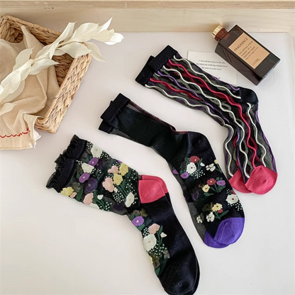 シースルーブラックソックス3足セット　Z00392