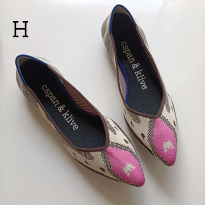 【18pattern】カラーパターンニットパンプス X-109