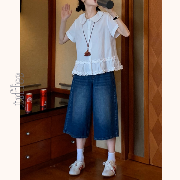 【2color】ギンガムチェック＆フリルセットアップ《Z01098》