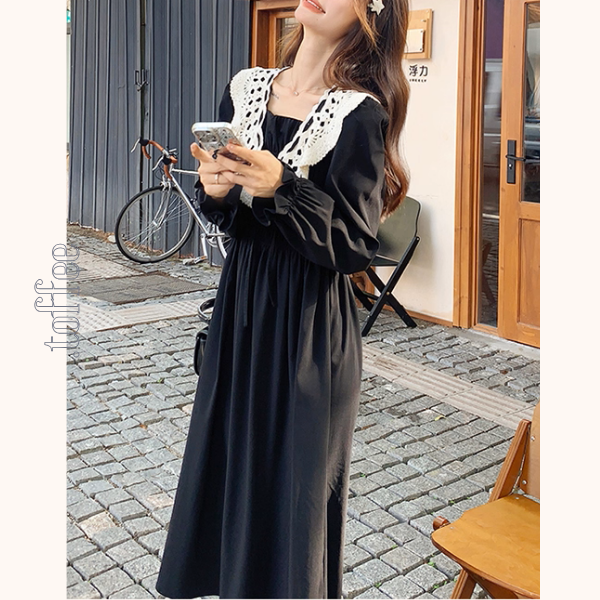 レース襟と歩く、午後の物語ワンピース《Z01154》