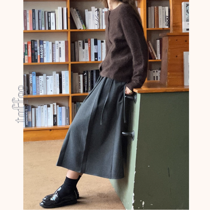 午後の街角とツイードプリーツスカート《Z01161》