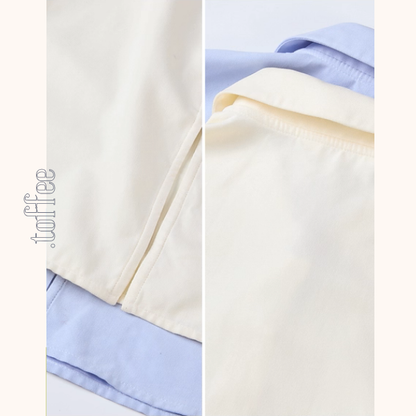 【2color】物語を結ぶリボンとアップリケのシャツ《Z01126》