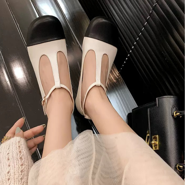 【4color】メリージェーンバイカラーレザーシューズ Z00236