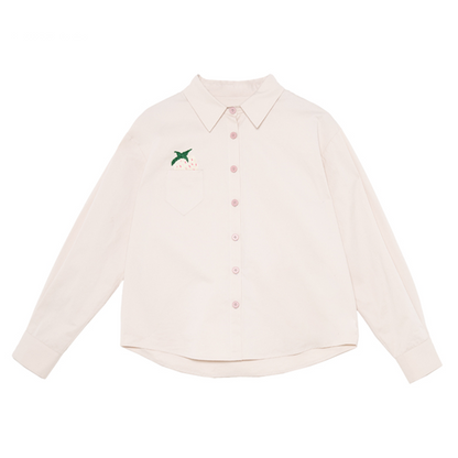 立体ストロベリー刺繍ガーリーシャツ　《Z00695》