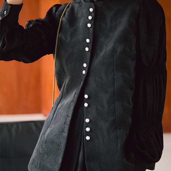 ダマスク柄織りミディアムジレ　《Z00812》