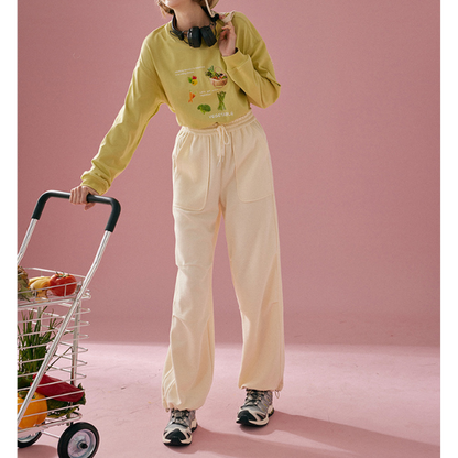 【2color】ベジタブルプリント入りロングTシャツ Z00128