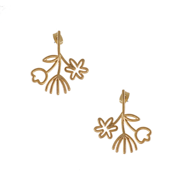 フラワーラインアートピアス X-165