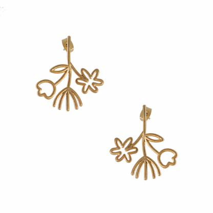 フラワーラインアートピアス X-165