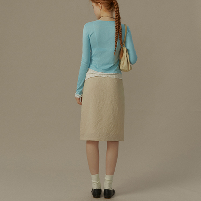 リボン＆立体フラワーAラインスカート《Z00821》