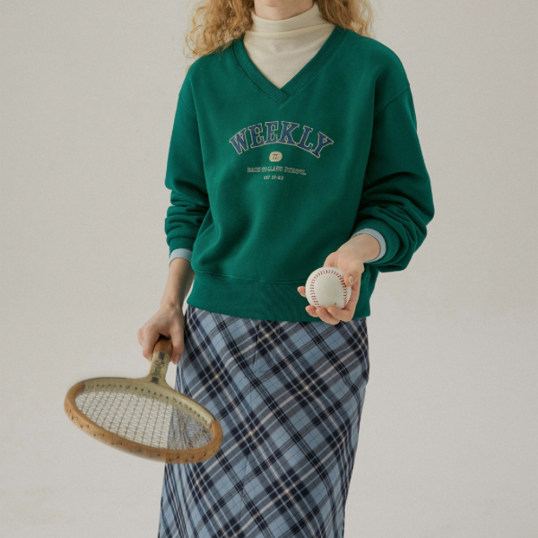 タータンチェックハイウエストミドル丈スカート X-440