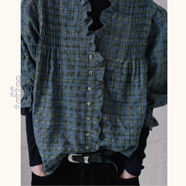 【3color】フリル×キャンディ袖のクラシックシャツ《Z01361》