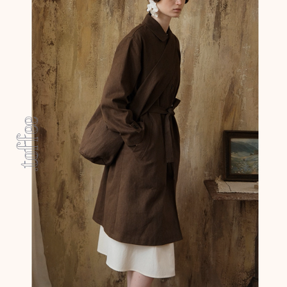 前合わせデザインのブラウンジャケット《Z01086》