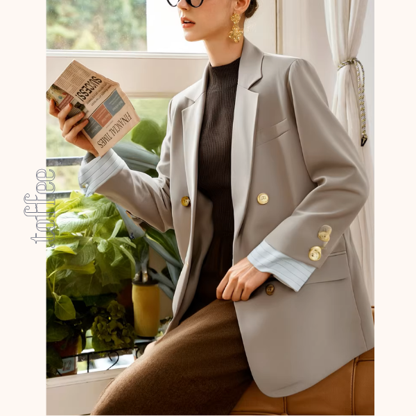 背中カットアウトが映える上品ゴールドボタンジャケット《Z01510》
