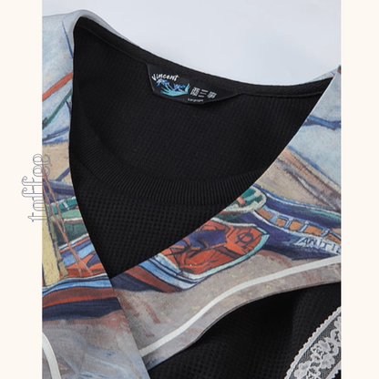 【2color】セーラーカラーと船の刺繍セットアップ《Z01133》