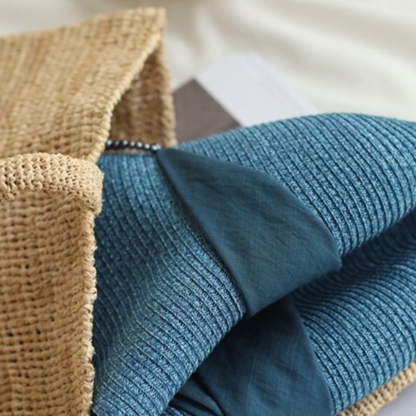 【４color】チェーンベルトドームシルエットストローハット　AU-104