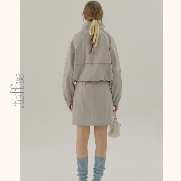 【2color】スタンドカラードロップショルダージャケット《Z00835》