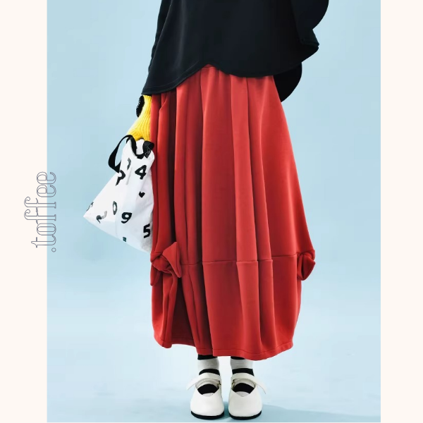 サイドリボンの立体バルーンスカート《Z01353》