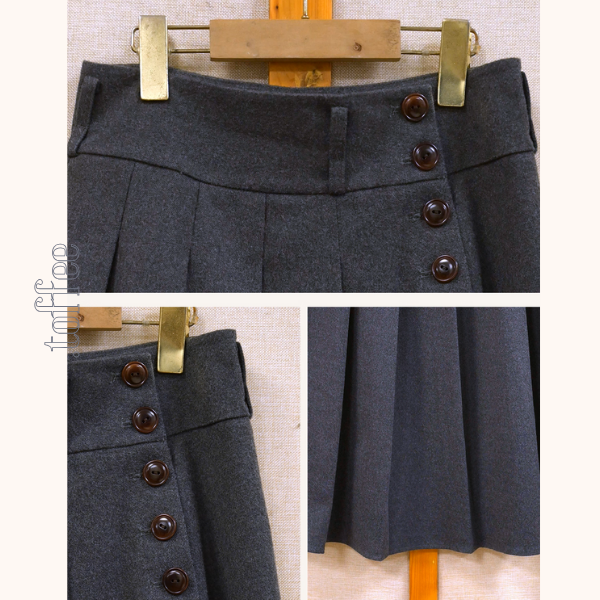 午後の街角とツイードプリーツスカート《Z01161》