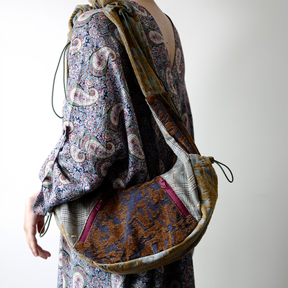 サイドチェックマルチカラーショルダーバッグ　Z00489