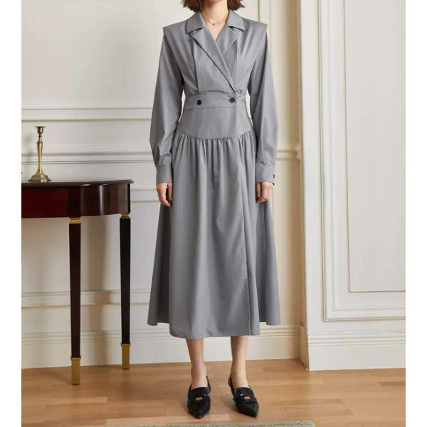 ウエストマークシャツワンピース w-144