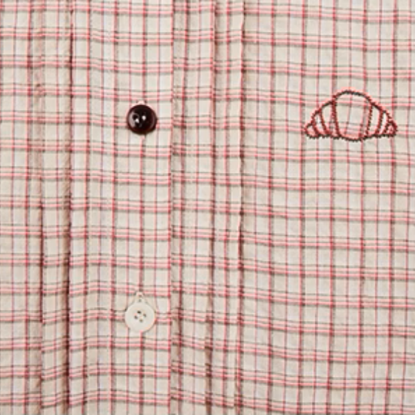 ラッフルヘムクロップドチェックシャツ《Z01021》