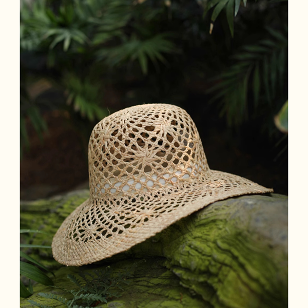 透かし編みストローハット　Z00400