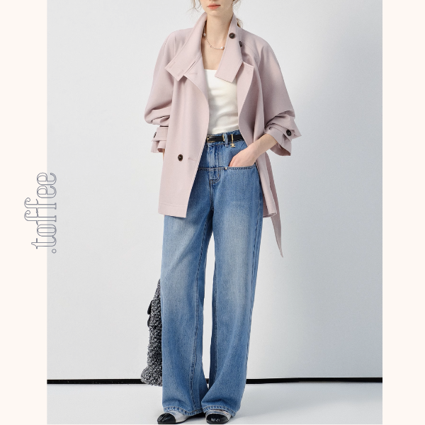 デザインポケット付きハイウエストジーンズ《Z00957》