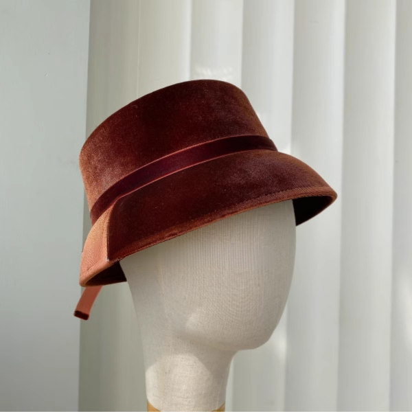 【2color】リボン付きベルベットハット Z00059