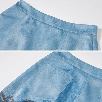 幻想アートプリントスカート《Z01062》