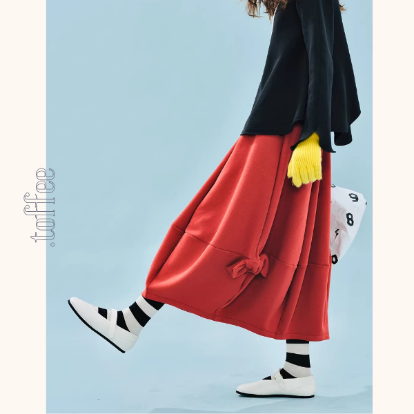 サイドリボンの立体バルーンスカート《Z01353》