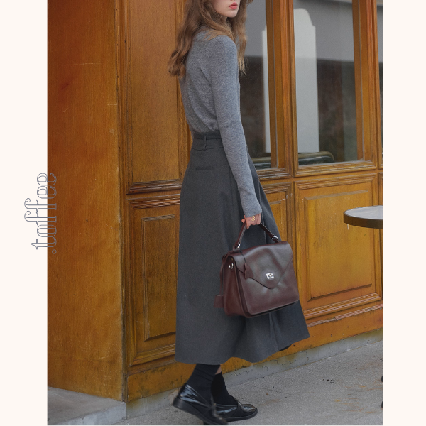 午後の街角とツイードプリーツスカート《Z01161》