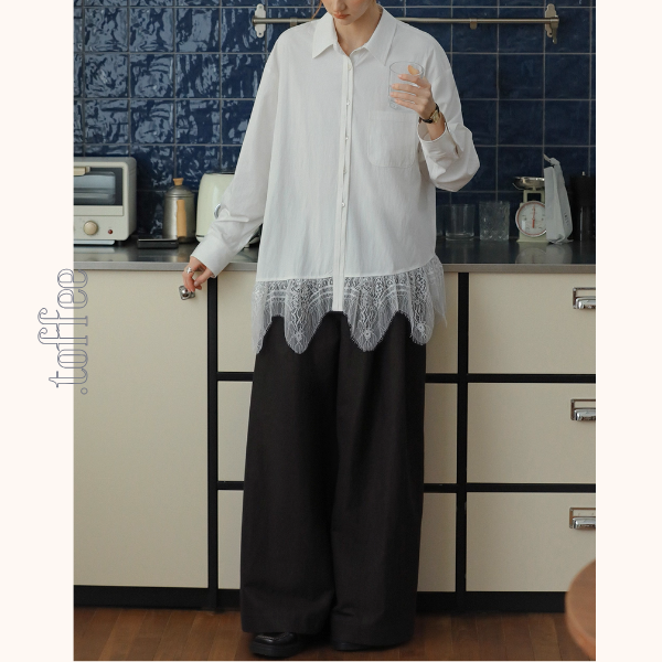 深みブラウンのシックワイドパンツ《Z01087》