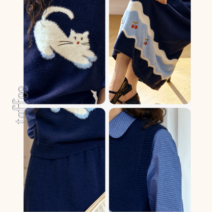 夢の上で跳ねる猫と小さな果実たちのセットアップ《Z01146》