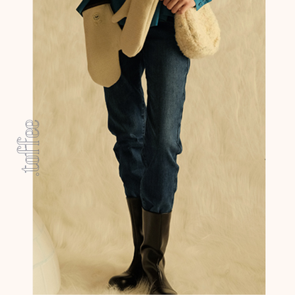 【2color】ハイウエストストレートデニムパンツ　《Z00712》