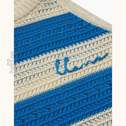 【2color】ホルターネックストライプニットトップ　Z00388