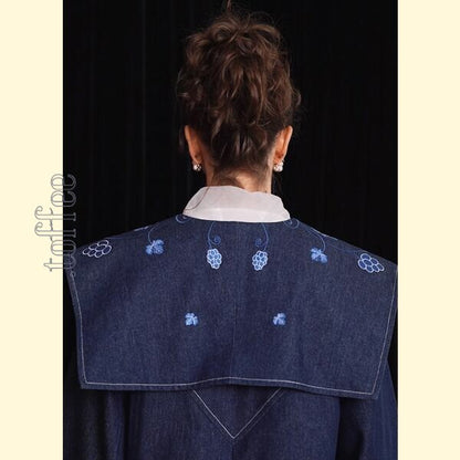 アートワークが映える：レトロ感溢れる刺繍デニムジャケット 《C0208》