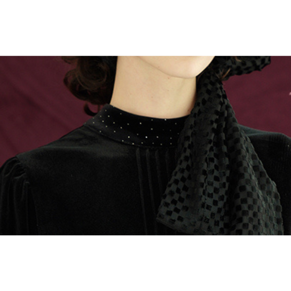 リボン付きブラックミニワンピース Z00086